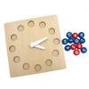 HLS maoyi Montessori Wooden Kids's Toy Clock, Teaching Aid Preschool Kids Recognize Time for Development and Family Interaction view 4