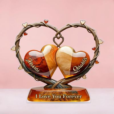 Acntrhm Valentine's Day Acrylic Ornaments, Personalized Acrylic Heart-Shaped Ornaments, Customized Couple Name Acrylic Ornaments, Valentine's Day Gifts, Bedroom Decorations. (Acrylic-3)