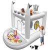 Easyair Inflatable Bounce House for Kids, PVC Small Bouncy Castle Outdoor with Basketball Hoop, Ball Pit, Rings, Target Game, Jumping, Pump Included view 1
