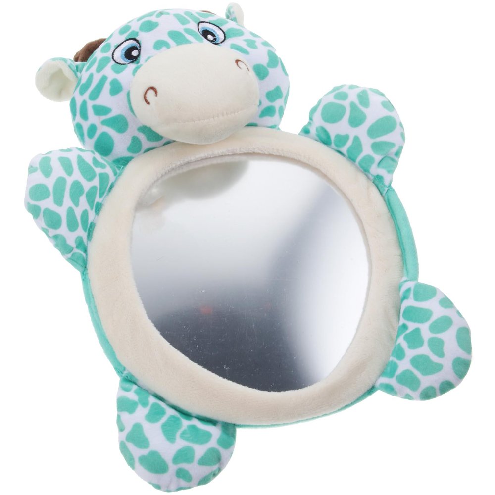 Abaodam Portable Car Rearview Mirror Adjustable Rear Seat Observation Mirror with Green Animal Pattern for Safety and Blind Spot Monitoring