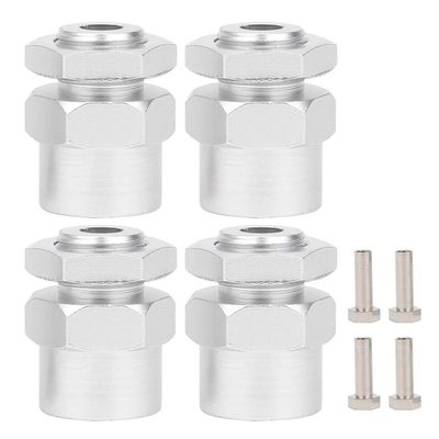 12mm to 17mm Wheel Hex Conversion Adapter for 1/10 RC Crawler, Aluminum Alloy RC Car Hex Adapter with Multiple Color Options, Compatible with HSP 94123 Model (Silver)