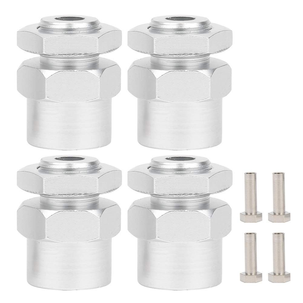 12mm to 17mm Wheel Hex Conversion Adapter for 1/10 RC Crawler, Aluminum Alloy RC Car Hex Adapter with Multiple Color Options, Compatible with HSP 94123 Model (Silver)