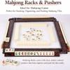 Tortoise Shell Mahjong Racks & Pusher Set  Acrylic Inlaid Mahjong Rack and Tile Pusher, Extra Long 17.5 Inch Tile Holders, 4 Racks for American Mahjong view 3