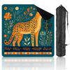 31.5" x 31.5" Mahjong Mat for Table with Carrying Bag Illustrative Cheetah Surrounded by Vibrant Floral Non-Slip Noise-Reducing Game Mat Mahjong Accessories for Poker Dominoes Board Games view 1
