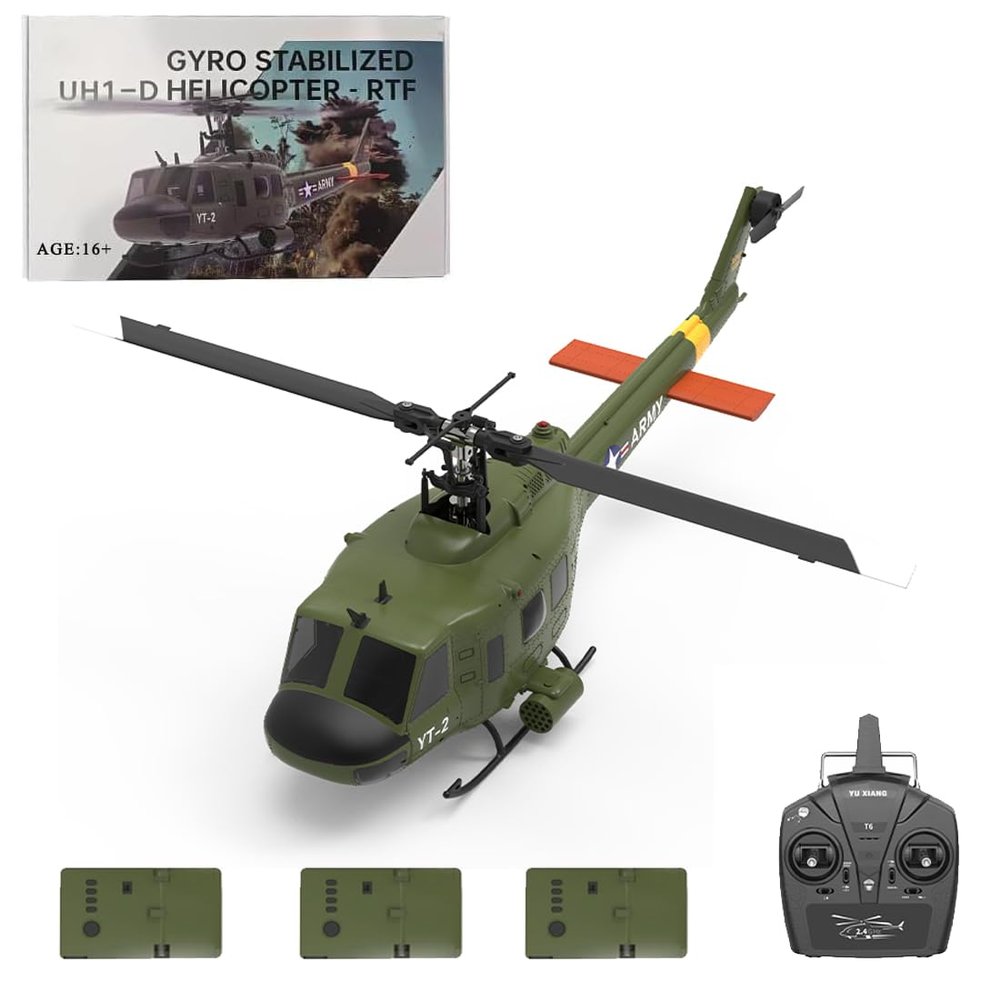 Advanced RC Helicopter for Experienced Pilots, YU Xiang F07 1:34 Scale RC Helicopter with Brushless Direct-Drive & Assisted Flight Stabilization, 6-Channel Hobby Helicopter