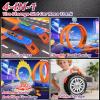 Toy Car Race Track Set for Kids Ages 4-8, Stunt Tire-Shaped Case Transforms into Race Course, 6 Cars in 1:64 Scale, 2 Ways to Play, Action Loop Cyclone Challenge & Speed Snap Track view 3
