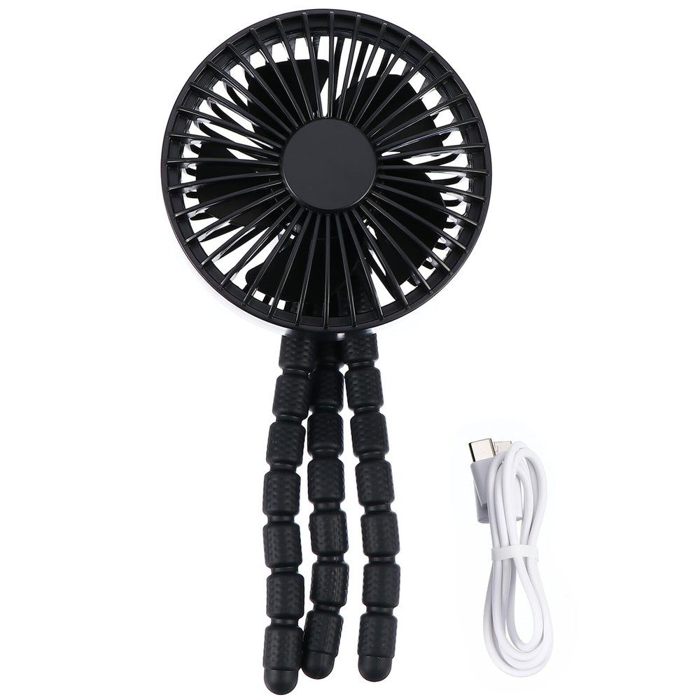 Abaodam Portable Mini Stroller Fan for Babies, Silent Rechargeable Tripod Fan with Flexible Mount, Outdoor Cooling Air Cooler for Travel and Office Use