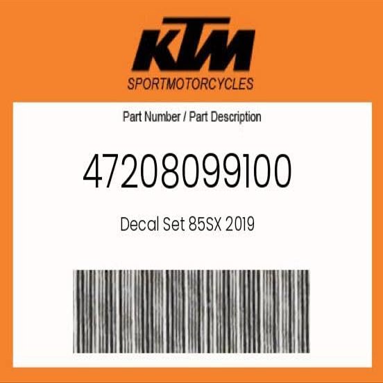 KTM Genuine Decal Set 85Sx 2019-47208099100