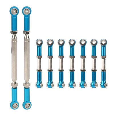 9 pcs Aluminum Alloy Tie Rod Set for WL Toys 1/10 K949 RC Car, Precision CNC Machined Replacement Steering Linkage with High Strength and Durability for RC Model Repair (Blue K949-015B)