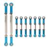 9 pcs Aluminum Alloy Tie Rod Set for WL Toys 1/10 K949 RC Car, Precision CNC Machined Replacement Steering Linkage with High Strength and Durability for RC Model Repair (Blue K949-015B) view 1