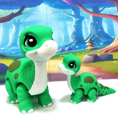 2pcs Baby Brachiosaurus 3D Printed Articulated Figure, Mother and Child Dino Brachiosaurus, Fidget Animal for Home Office Executive Desk Decoration ABB001-MC