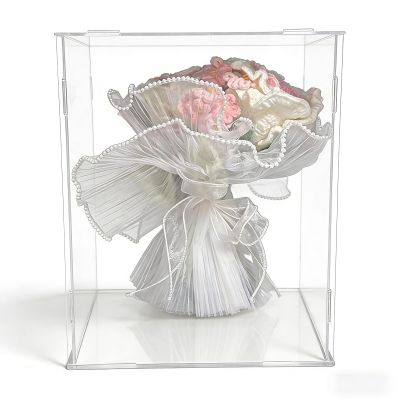 70 60 50 40 30 20 cm Large Display Cases for Collectibles, Clear Miniatures Show Boxes for Hat Shoe Handbag Countertop, Stackable & Space Saving(30x45x55cm/11.8x17.7x21.6in)