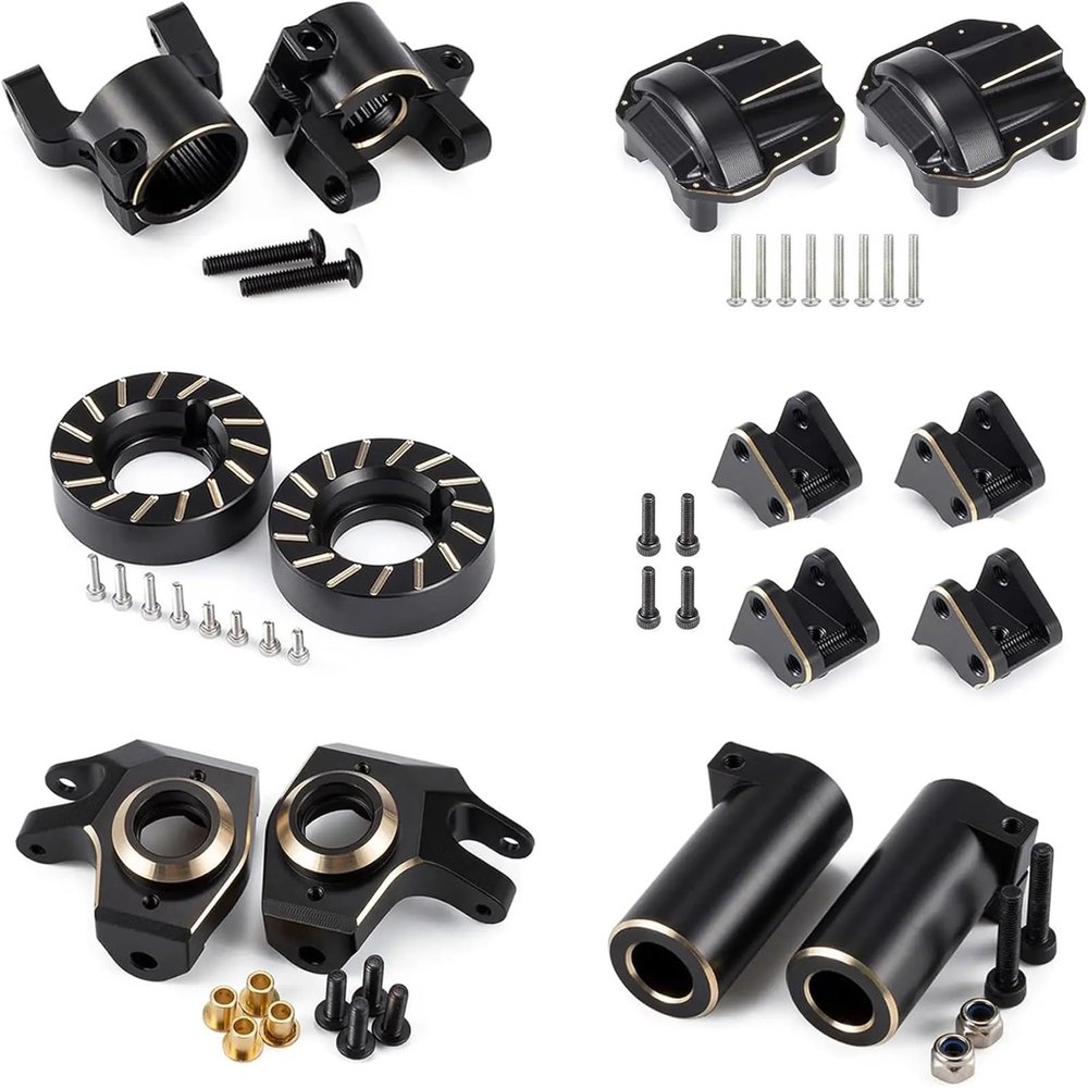 440g SCX10 II Brass Weights Set Diff Cover Steering Knuckles C Hub Link Mounts Clamping Lockouts RC Crawler for AR44 SCX10 confident