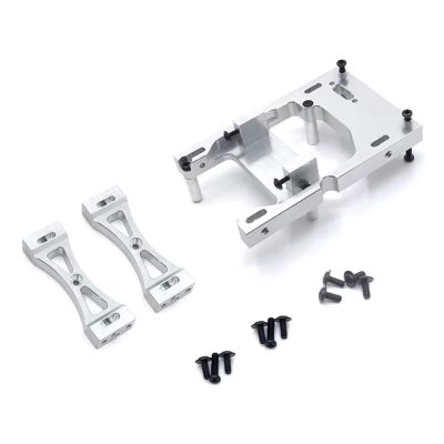 RC Cars Parts For WPL C14 C24 B14 B24 For MN D90 For MN99S Metal Servo Mount Bracket Beam Crossbeam Shock Tower Set RC Car Upgrade Parts Accessories(Silver)