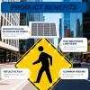 Astrulux Solar-Powered LED Flashing Pedestrian Crossing Sign, Weatherproof IP65 Aluminum Traffic Warning Sign with Mounting Accessories, 24in Road Safety Sign view 4