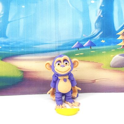3D Printed Articulated Monkey Fidget Toy, 1pc Articulated Posable Hangable Monkey, Stands on Its Own for Fun Poses and Display - AM001-SMALL-ASS (Purple)