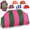 Sunnymove Mahjong Tile Bag Woven Clutch Purses for Women Woven Striped Dumpling Bag Summer Beach Evening Handbag for Mahjong Tile Vacation Supplies(Pink and Green,Thick Lines) view 1