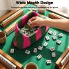 Sunnymove Mahjong Tile Bag Woven Clutch Purses for Women Woven Striped Dumpling Bag Summer Beach Evening Handbag for Mahjong Tile Vacation Supplies(Pink and Green,Thick Lines) view 4