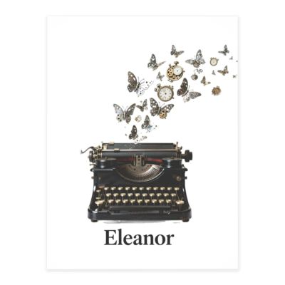 Custom Name UV DTF Transfer Sticker, Steampunk Vintage Typewriter Crystal Label, Personalized Waterproof Permanent Decal for Glass Cups, Laptops, Journaling, Gift for Writers & Teachers