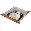 Cat Dice Rolling Tray PU Leather DND & RPG Dice Mat, Portable Dice Rolling Mat Case Storage Box, Folding Scroll Dices Holder Trays for Tabletop Board Game, 6.3"x6.3" view 1