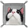 Cat Dice Rolling Tray PU Leather DND & RPG Dice Mat, Portable Dice Rolling Mat Case Storage Box, Folding Scroll Dices Holder Trays for Tabletop Board Game, 6.3"x6.3" view 2