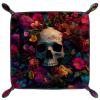 Skull in The Flower DND Dice Tray Leather Portable Dice Holder, Folding Dice Rolling Tray for RPG, D&D Board Games, 8.1"x8.1" view 2