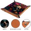 Skull in The Flower DND Dice Tray Leather Portable Dice Holder, Folding Dice Rolling Tray for RPG, D&D Board Games, 8.1"x8.1" view 3