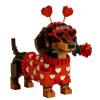 2026 Valentine's Day Exclusive DIY 3D Dachshund Building Block Set Heart Design Cute Dog Brick Model, Creative Valentine's Gift for Dog Lovers, Adults, Couples, Home & Office Decor view 1