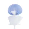 CHROMANTRA Anime Re:Zero Rem Cosplay Wig, Short Blue Twin Tails with Bangs, Synthetic Heat Resistant Hair for Halloween Party, Includes Wig Cap view 1