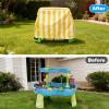 Pitjeck Kids Water Table Cover, Waterproof Dustproof Anti-UV Protective Cover for Ages 1-3, Fits Rain Showers Splash Pond and Other Toddler Outdoor Water Play Tables, Cover Only (Yellow) view 2