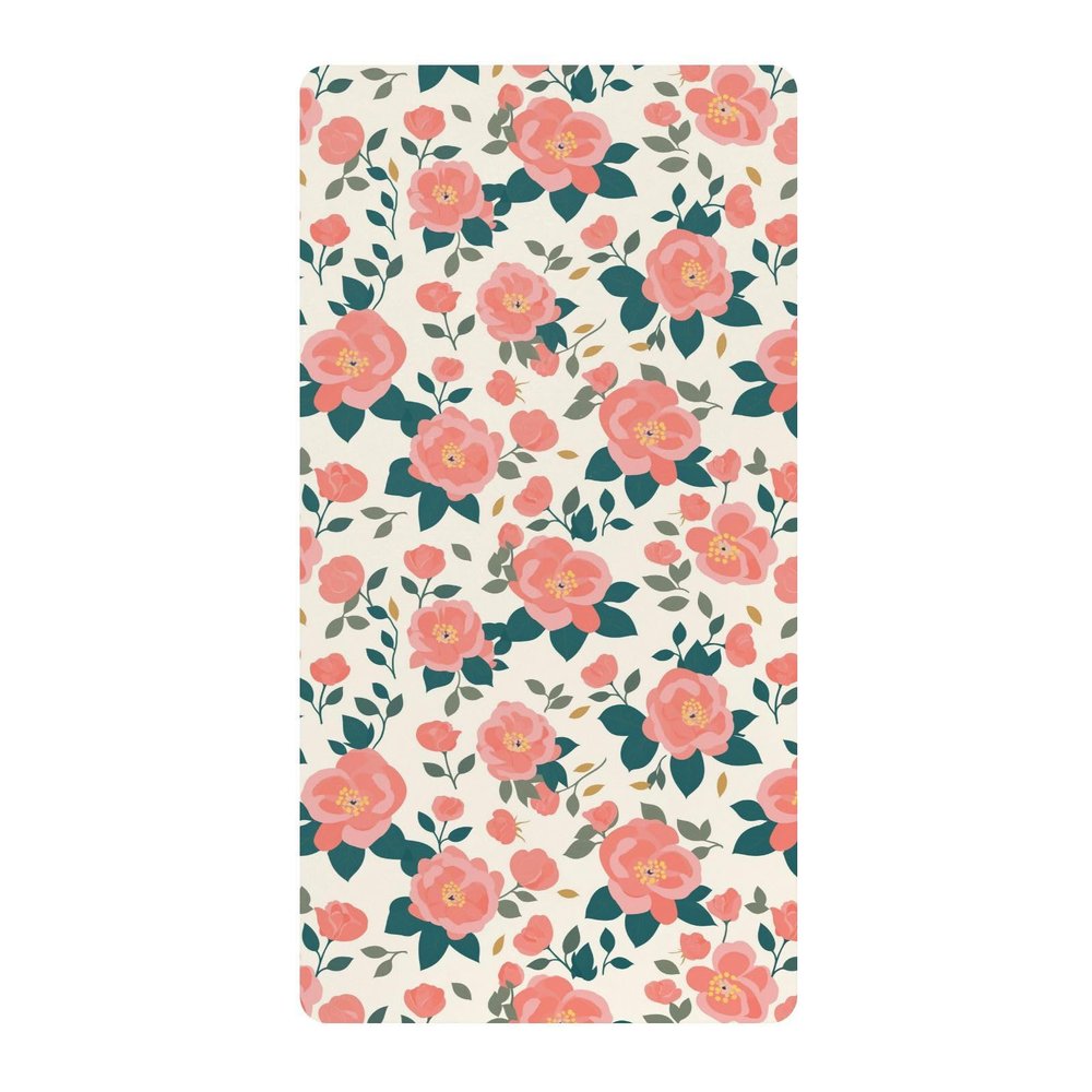Simple Spring Rose Peach Baby Crib Sheets Cotton Baby Playard Sheet Soft Breathable Muslin Toddler Crib Sheet, S