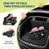 Double Stroller for Newborn and Toddler - Tandem Stroller with Lightweight Compact Fold, Adjustable Recline & Canopy, Parent Cup Holders - Travel Stroller for Twins, Infant & Older Kids, Pink view 3
