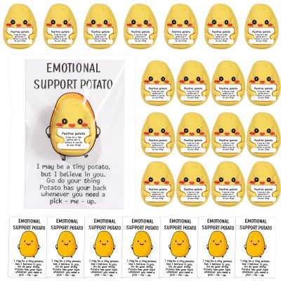 180 Pcs Positive Gift Set Funny Potato Shape Gift 60 Mini Rubber Potato Figures 60 Positive Cards 60 Package Bags Inspirational Potato Gift Being Awesome Friend Employee Coworker Staff Teacher Team
