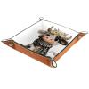 3D Highland Cow DND Dice Rolling Tray Foldable Dice Trays, Dice Roller Tray Square Dice Storage Case, Leather Dice Holder for Dice Games Like RPG, DND and Other Table Games, 8.1"x8.1" view 1