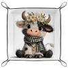 3D Highland Cow DND Dice Rolling Tray Foldable Dice Trays, Dice Roller Tray Square Dice Storage Case, Leather Dice Holder for Dice Games Like RPG, DND and Other Table Games, 8.1"x8.1" view 2