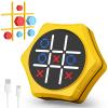 Electronic Tic Tac Toe Game,5-in-1 Handheld Puzzle Games,Tic Tac Toe Bolt Game for Educational&Memory,Portable Travel Games for Car Ride with Silent Mode,Toys Gift Idea for Kids&Family-Yellow view 1