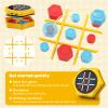 Electronic Tic Tac Toe Game,5-in-1 Handheld Puzzle Games,Tic Tac Toe Bolt Game for Educational&Memory,Portable Travel Games for Car Ride with Silent Mode,Toys Gift Idea for Kids&Family-Yellow view 3