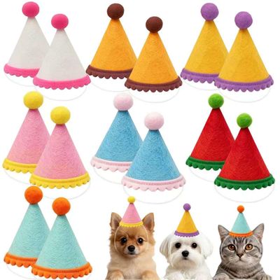 AZY 14pcs Mini Party Hats for Stuffed Animals, Birthday Party Cone Hats Dolls Dog Cat Rabbit Puppies Assorted Animal Birthday