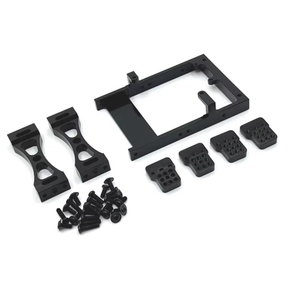 Models Upgrades Parts For MN For WPL For Feiyu For HengLong For JJRC 1/12 1/16 Metal Crossbeam Servo Box Shock Absorber Bracket RC Car Upgrade Parts(Black)