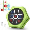 Electronic Tic Tac Toe Game,5-in-1 Handheld Puzzle Games Console,Tic Tac Toe Bolt Game for Educational&Memory,Portable Travel Games for Car Ride with Silent Mode,Toys Gift Idea for Kids & Family-Green view 1