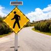 Astrulux Flashing LED Pedestrian Crossing Sign - 24in Traffic Warning Sign with Rust-Proof Metal Frame & Mounting Accessories for School, Park, Urban & Community Safety view 1