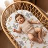 Civarua Kids Baby Bassinet Sheets for Boys & Girls, 3 Pack 32" x 16" Fitted Bassinet Mattress Sheets, Compatible with Halo Bassinet Swivel Sleeper, Oval Hourglass Rectangle Mattress, Brown Elephant view 2