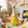Easter Bunny Porch Goose Outfits, Lawn Goose Statue Clothes for 23 inch Easter Goose Costume with Bunny Ear Hat for Easter Party Yard Outdoor view 2
