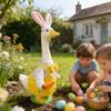 Easter Bunny Porch Goose Outfits, Lawn Goose Statue Clothes for 23 inch Easter Goose Costume with Bunny Ear Hat for Easter Party Yard Outdoor view 4
