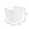 1 Piece, White 13-Inch Cube Storage Basket Durable Plastic Organizer Bin with Handles view 2