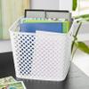1 Piece, White 13-Inch Cube Storage Basket Durable Plastic Organizer Bin with Handles view 3