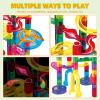 Tucrae 224 PCS Marble Runs Toys with Automatic Elevator Glowing Marble Maze Building Set STEM Puzzle Toys for 3 4 5+ Boys & Girls Children's Day, Christmas Easter Gifts(Containing 60 Marbles) view 3