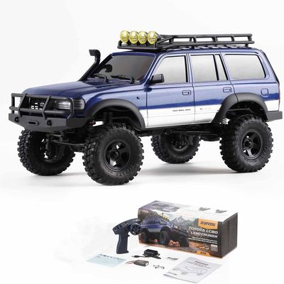 FCX18 FMS RC Crawler Toyota Cruiser 1/18 LC80 Offroad Trucks 4X4 RC Rock Crawler with Portal Axles, LED Lights for Adults (Blue)