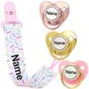 4Pcs, Personalized Pacifier with Name, Custom Pacifier Clip, Baby Gift for Newborn Boys and Girls, Accessory Baby Stuff with Name (0-6 Months) (Colorful) view 1