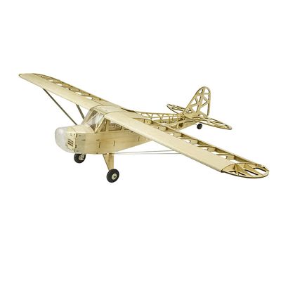 AEORCACC 1200mm Wingspan Piper Cub J3 Balsa Wood RC Airplane Kit, DIY Assembly Aircraft Model for Beginners, Easy to Fly Wooden Training RC Plane